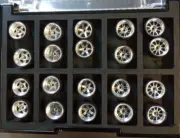 CUSTOM WHEELS 5 SETS ALLOY STAGGER FITS ON HOT WHEELS 1/64 CARS NEW SET JDM 5