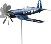 Airplane Wind Spinner Metal Wind Spinners Wind Sculpture Windmill Aircraft Stainless Steel Wind Catchers Windmill Aircraft Garden Decoration Weatherproof Wind Powered Garden Decoration for Yard