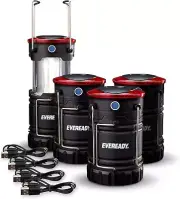 LED Camping Lanterns (4-Pack), Hybrid Power Rechargeable Collapsible Lantern Fla