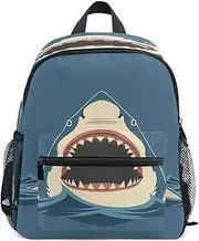 [Joisal] Shark with Sharp Teeth Girl Backpacks with Chest Strap Travel Backpack for Kids, Backpacks for Girls 3-5