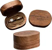 Huipalon Engagement Ring Box Wooden Double Ring Box Will You Marry Me Rustic Rings Holder for Proposal Engagement Wedding