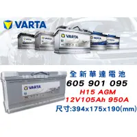 在飛比找蝦皮購物優惠-全動力-VARTA 華達 歐規電池 H15 AGM (105
