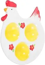 HAKIDZEL Porcelain Egg Organizer for Fridge Decorative Egg Storage Container for Countertop Versatile Holder Space Efficient Design for Home Kitchens Restaurants and Cafes