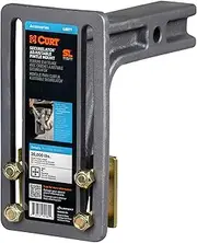 CURT 48011 SecureLatch Adjustable Pintle Mount Plate, 2-Inch Shank, 20,000 Pounds