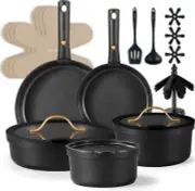 20Pcs Pots and Pans Set Non Stick, Nonstick Cookware Set, Dishwasher/Oven/Fridge