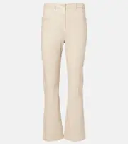 [Joseph] Joseph Duke leather cropped slim pants AU 16 beige