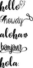 Front door hello, bonjour, aloha, howdy or hola - vinyl decals