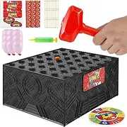 134Pcs Whack a Balloon Game Set, Interactive Pop Game Funny Tricky Desktop Board Games Reusable Explosion Box for Family Gatherings 24x19x10.8cm