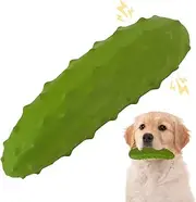 LIFLIX Tough Squeaky Dog Toys, Durable Dog Chew Toy with Natural Rubber, Teething Toys for Medium Large Breeds, Cucumber Pickle Shape