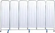 Mobile Medical Privacy Screen,6ft High Portable Bed Partition for Adults,3/4/5/6panels Room Divider with Wheels for Clinic Hospital Office Beauty Salon (Color : White, Size : 6-Panel)