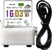 3D Hologram - Tabletop Wifi Clock Decoration Desk Decoration Digital Clock | Transparent Lightweight Weather Station Desk Clock USB Powered Multi-Function