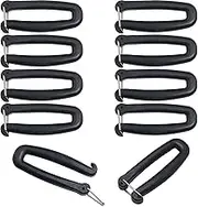 LUORNG 10PCS Detachable Square Buckle Outdoor Rucksack Satchel Elastic Hook 38mm/1.5in Clip On U POM Adjustable for Webbing Attachment Hook Black, Black