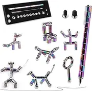 Decompression Fidget Magnetic Pen,Metal Multifunction Writing BallpointRainbow Eliminate Pressure Fidget Gadgets