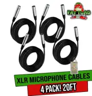 Microphone Cables by FAT TOAD | (4 Pack) 20ft Pro Audio XLR Mic Cord Patch