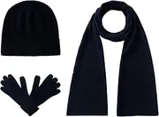 [EURKEA] Women’s 100% Pure Cashmere Scarf, Beanie Hat, Gloves Gift Box Set (No Gloves for Ivory Color)