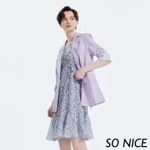 SO NICE 波浪裙襬花卉洋裝