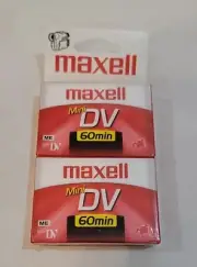 NEW/SEALED Maxell Mini DV Cassette 60 minute Factory Sealed 2pk