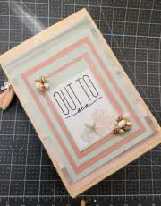 Handmade LG. Junk Journal "SEASHORE" Coastal, Beach, Seashells, Sealife, 60pgs