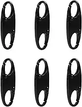 6PCS Stainless SteelsTheft Deterrent Zipper Clip - Anti Theft Zipper Clips Keep The Zipper Closed - Zipper Locks for Backpacks（Black）