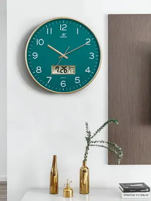 霸王靜音掛鐘客廳個性創意現代時鐘簡約家用石英鐘中式鐘圓形