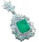 Luxurious 8.3 carat Colombian Emerald White Sapphire .925 Sterling Silver handcr