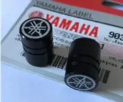 2 x Yamaha Tyre Wheel Dust Valve Caps Tuning Fork BLACK ** GENUINE & UK STOCK **