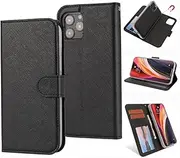 iPhone 14 Pro Wallet Leather Case,W7ETBEN 2 in 1 Magnetic Detachable Case with Stand Feature and Card Holder for Apple iPhone 14 Pro 6.1" inch (Black)