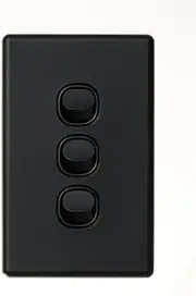 Beacon Lighting Lucci Power Gravity 3 Gang Switch Only in Matte Black