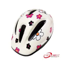 在飛比找Yahoo奇摩購物中心優惠-KREX CS-2700 兒童自行車安全帽 奶茶花朵