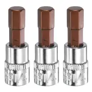 3pcs H7 Hex Bit Socket 1/4" Square Drive Metric Extension Impact Bit, Red