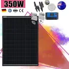 350W Fixed Solar Panel Kit Mono Cell With 30A 12V 24V PWM Regulator USB Home RV