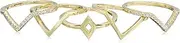 [nOir Jewelry] Point Break Gold Stacking Rings (Set of Five)
