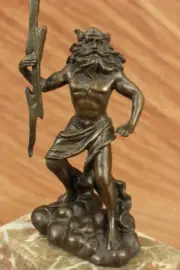 Bronzefigur Neptun Wassergott Bronze Poseidon Statue Sculpture Figurine Hot Cast