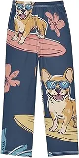 [ZZXXB] Corgi Dog Surfing Boys Long Pants Soft Trousers Elastic Waist Kids Lounge Bottoms with Pockets S-XL