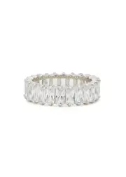 Rosie Fortescue Crystal-embellished White Rhodium-plated Ring - Silver R (UK R / US 8.5)