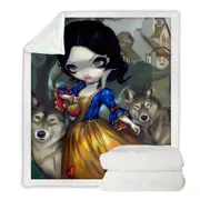 Loup Garou Cool Kids Fairytale Snow White Wolves Throw Blanket