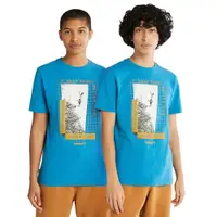 在飛比找ETMall東森購物網優惠-任-Timberland 男款海藍色厚磅印花有機棉短袖T恤A