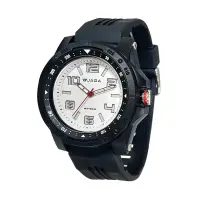 在飛比找博客來優惠-JAGA 捷卡 AQ1227 時間顯示 三針時尚手錶 黑白配