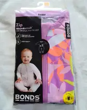 Bonds BZBVG 1G4 Purple Floral Printed Zip Wondersuit Romper Size 00 New