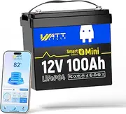 12V 100Ah Mini BT LiFePO4 Battery, Lithium Battery with Bluetooth - Lightweight and Compact, Utilizing EVE Grade A+ Cells, Support Monitoring Battery via Phone Bluetooth.