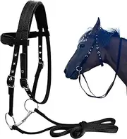 Doiyislem Adjustable Horse Holder, Horse Bridle Headband, Adjustable Horse Leader Rope with 3 Buckles, Horse Head Piece, Lead Rope, Horse Farm Must-Have