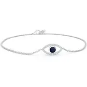 Bezel-Set Sapphire and Diamond Evil Eye Bracelet