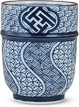 Ctoc Japan 173069 Tea Cup, Blue, Φ2.8 x 3.5 inches (7 x 9 cm), Cup, Hasamiyaki, Kyoto Pattern, Large