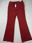 White House Black Market Pants Women 12L Red Stretch Slim Flare Career Chino NWT