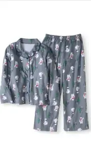 Toast & Jammies Holiday Family Polar Bear Sleep Notch Collar 2 Piece Set Xs(4/5)