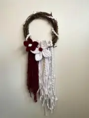 Macrame Wall Hanging Boho Style Door Hanging 2 Flowers