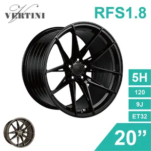 泓越 VERTINI旋鍛鋁圈輪框 RFS1.8 20吋 5孔120/9J/ET32(黑/銅)【真便宜】