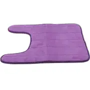 Kitchen Memory Foam U Shape Toilet Rug Home Non-slip Pedestal Water Absorption Cotton Mat purple