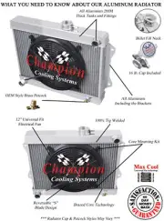 3 Row Discount Champion Radiator W/ 12" Fan for 1972 73 74 1975 Jensen Healey (for: Jensen)