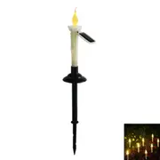 Taper Candles Lights Flameless Solar Rechargeable LED Light Flickering Tapered Candlesticks for Christmas Home Outdoor Garden